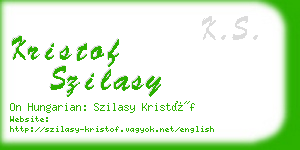 kristof szilasy business card